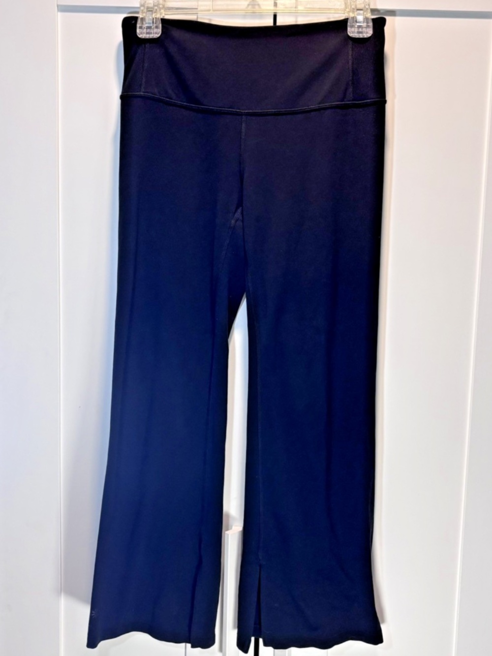 Athleta Flare Yoga Pants Small Black Split Hem Athleisure High Rise Women's S